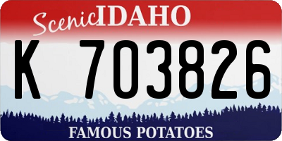ID license plate K703826