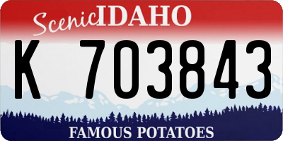 ID license plate K703843