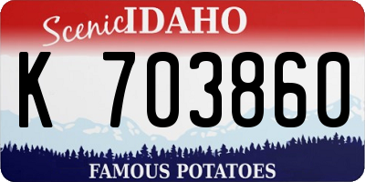 ID license plate K703860