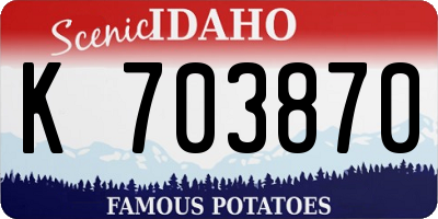 ID license plate K703870