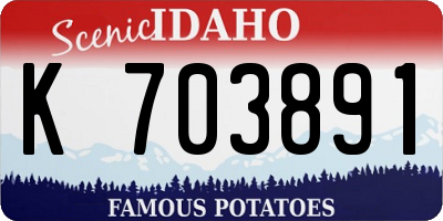ID license plate K703891