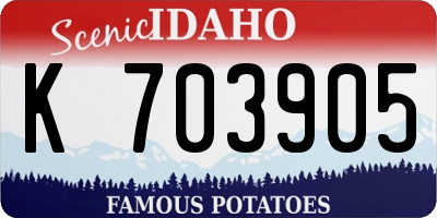 ID license plate K703905