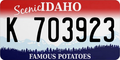 ID license plate K703923