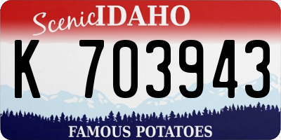 ID license plate K703943