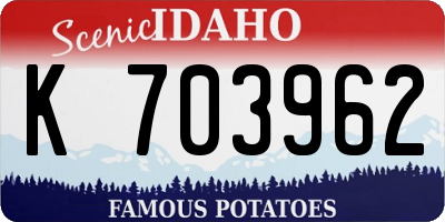 ID license plate K703962