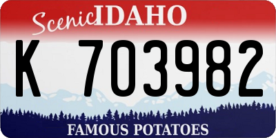 ID license plate K703982