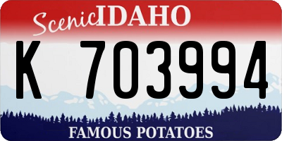 ID license plate K703994