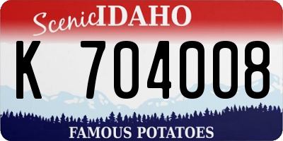 ID license plate K704008