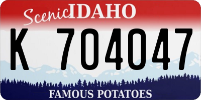 ID license plate K704047