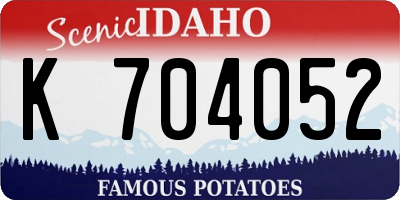 ID license plate K704052