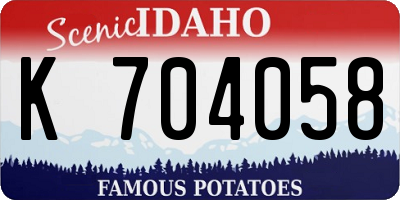 ID license plate K704058