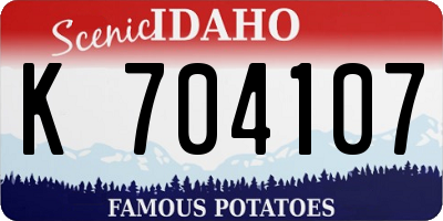 ID license plate K704107