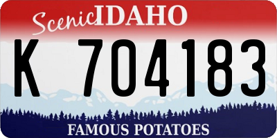 ID license plate K704183