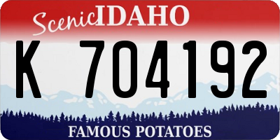 ID license plate K704192