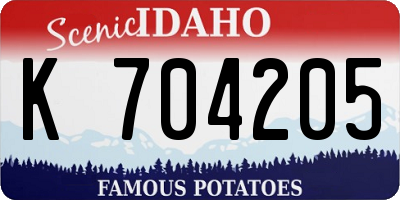 ID license plate K704205