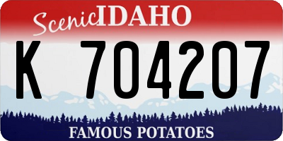 ID license plate K704207