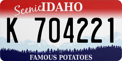 ID license plate K704221