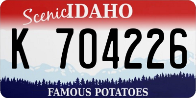 ID license plate K704226