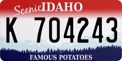 ID license plate K704243