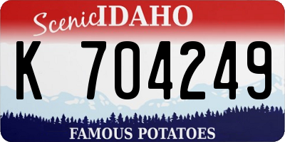 ID license plate K704249