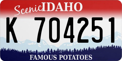 ID license plate K704251