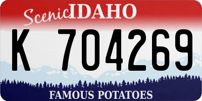 ID license plate K704269