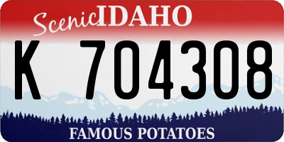 ID license plate K704308