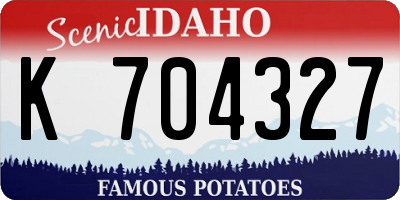 ID license plate K704327