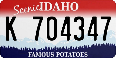 ID license plate K704347