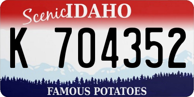 ID license plate K704352