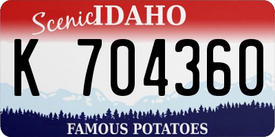 ID license plate K704360
