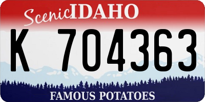 ID license plate K704363