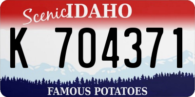 ID license plate K704371