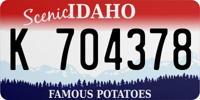 ID license plate K704378
