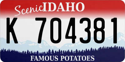 ID license plate K704381