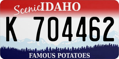 ID license plate K704462
