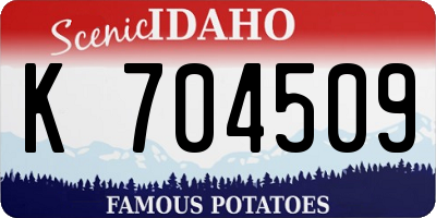 ID license plate K704509