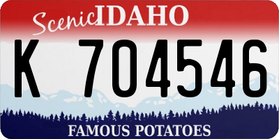 ID license plate K704546