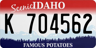 ID license plate K704562