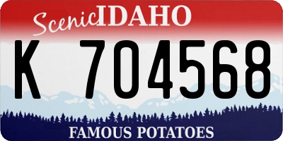 ID license plate K704568