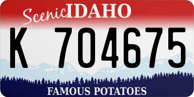 ID license plate K704675