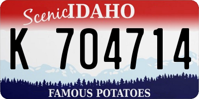 ID license plate K704714