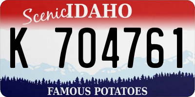 ID license plate K704761
