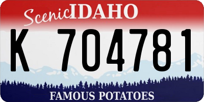 ID license plate K704781