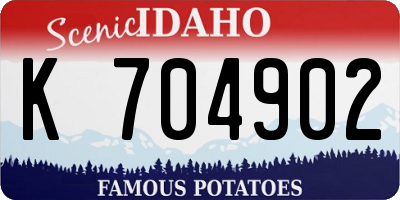 ID license plate K704902