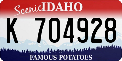 ID license plate K704928