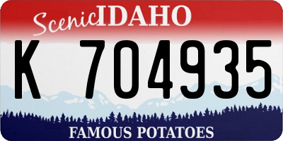 ID license plate K704935