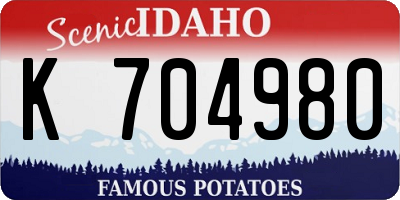 ID license plate K704980