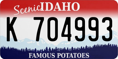 ID license plate K704993