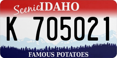 ID license plate K705021